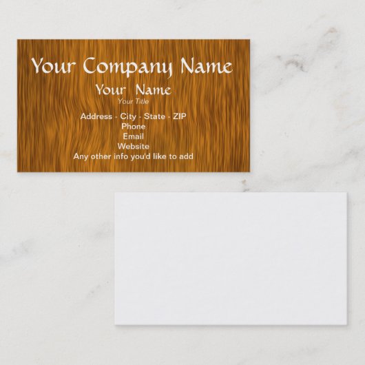 Kundenspezifische Visitenkarten für goldenes Holz Visitenkarte (Vorne/Hinten)