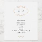 kundenspezifische Wappen-Mono-Hochzeit Weinetikett (Einzelnes Label)