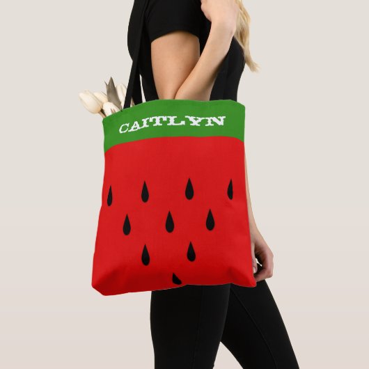 Kundenspezifische Wassermelone-Taschen-Tasche mit Tasche (Von Nahem)