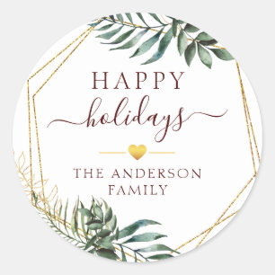 Kundenspezifische Weihnachten Botanisch Runder Aufkleber