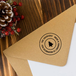 Kundenspezifische Weihnachtsbaum-Round-Family-Adre Permastempel