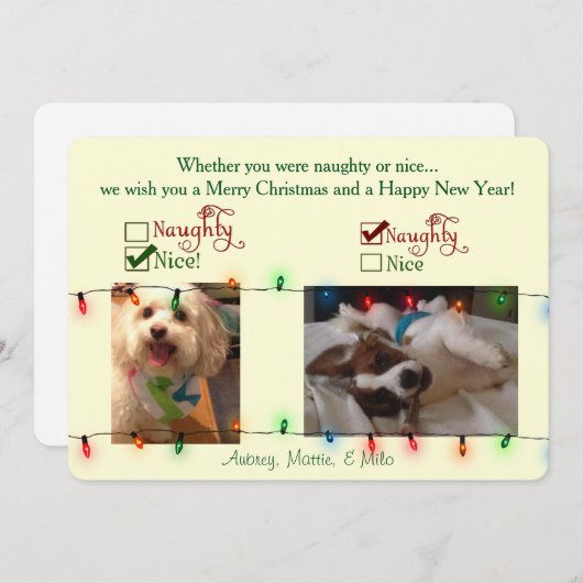 Kundenspezifische Weihnachtshundekarte Feiertagskarte (Vorne/Hinten)