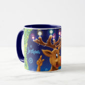 Kundenspezifische Weihnachtskaffee-Tasse, -rudolph Tasse (Vorderseite Links)