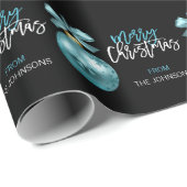 Kundenspezifische WeihnachtsTürkis-blaues Geschenkpapier (Rolleneckpunkt)