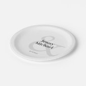 Kundenspezifische weiße Ampere und Hochzeit Pappteller (Schrägansicht)