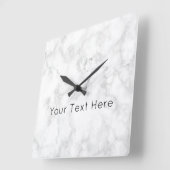 Kundenspezifische weiße Marmorquadratische Quadratische Wanduhr (Winkel)