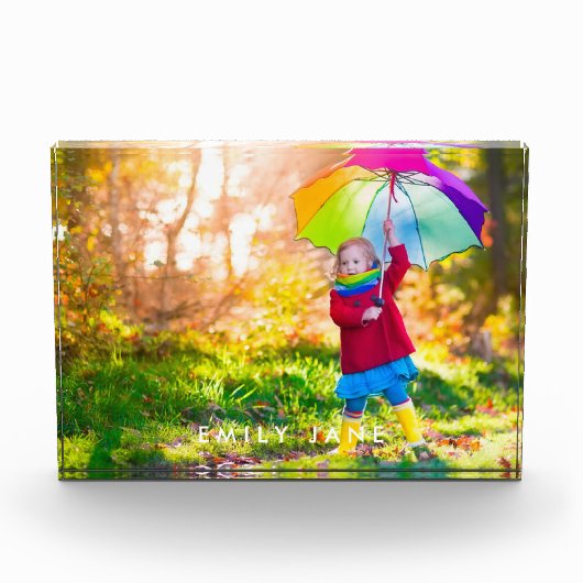 Kundenspezifische weiße Text-Überlagerung des Fotoblock (Vorderseite)