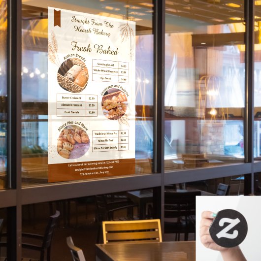 Kundenspezifische Werbeaktion für Kleinbäckereierz Fensteraufkleber (Restaurantfenster)