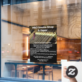 Kundenspezifische Werbung für den Rauchshop für di Fensteraufkleber