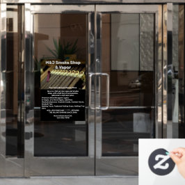 Kundenspezifische Werbung für den Rauchshop für di Fensteraufkleber