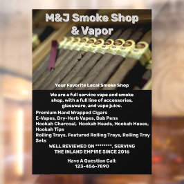 Kundenspezifische Werbung für den Rauchshop für di Fensteraufkleber