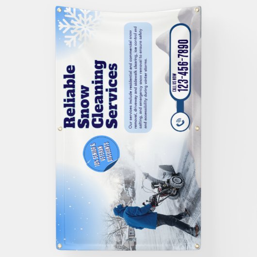 Kundenspezifische Werbung für Schneeräumungsdienst Banner (Vertikal)