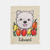 Kundenspezifische Westie Hundbaby-Decken-Namedecke Fleecedecke (Vorderseite)