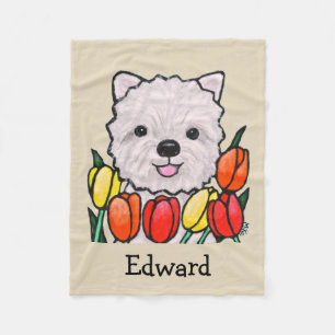 Kundenspezifische Westie Hundbaby-Decken-Namedecke Fleecedecke