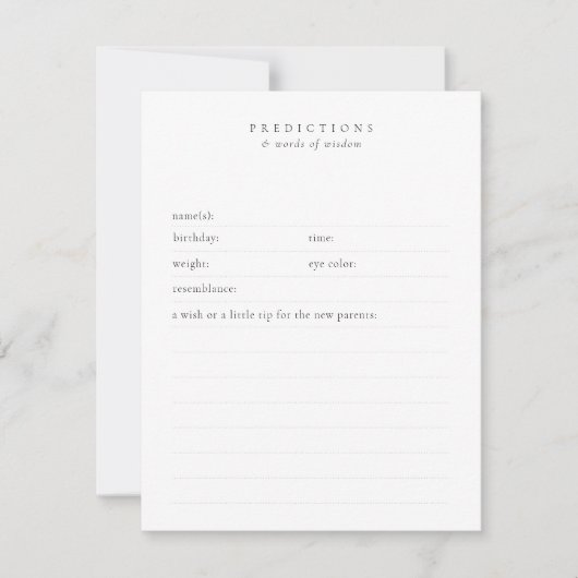 Kundenspezifische Wünsche und Prognosen Minimaler Mitteilungskarte (Vorderseite)