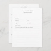 Kundenspezifische Wünsche und Prognosen Minimaler Mitteilungskarte (Vorne/Hinten)