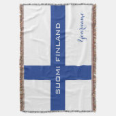 Kundenspezifische Wurfsdecke der finnischen Flagge Decke (Vorderseite Vertikal)