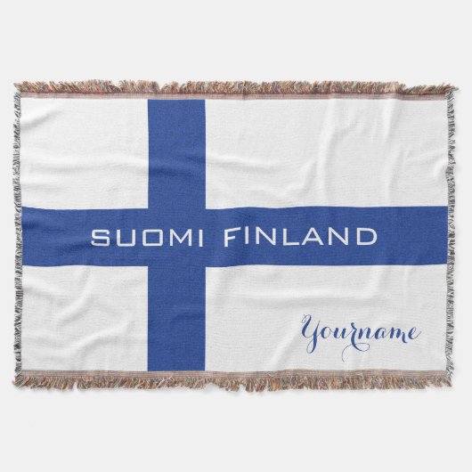 Kundenspezifische Wurfsdecke der finnischen Flagge Decke (Vorderseite)