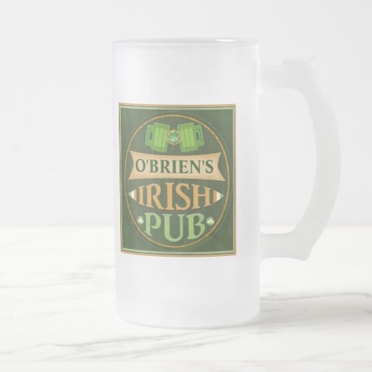 Kundenspezifischen St Patrick irische Mattglas Bierglas (Rechts)