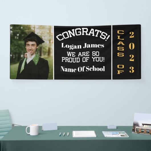 kundenspezifischer Abschluss 2023 mit Name und Fot Banner (Messe)