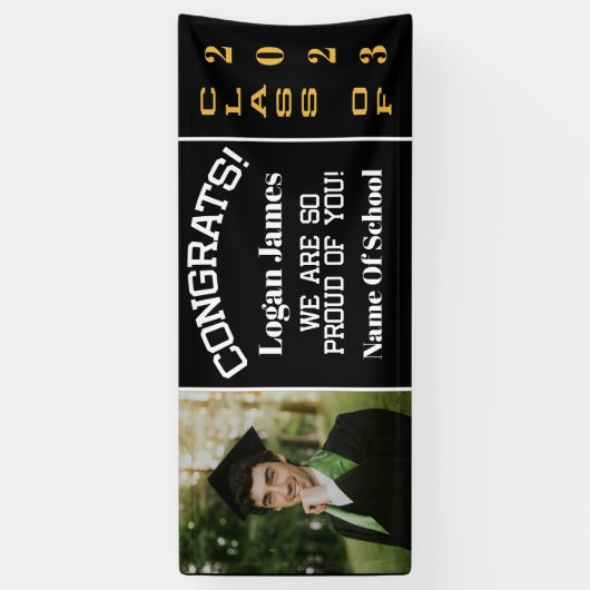 kundenspezifischer Abschluss 2023 mit Name und Fot Banner (Vertikal)