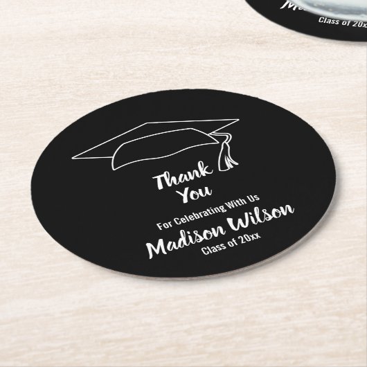 Kundenspezifischer Abschluss danken Ihnen Runder Pappuntersetzer (Angewinkelt)