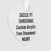 Kundenspezifischer Acryl-HERZ Ornament (Vorderseite)