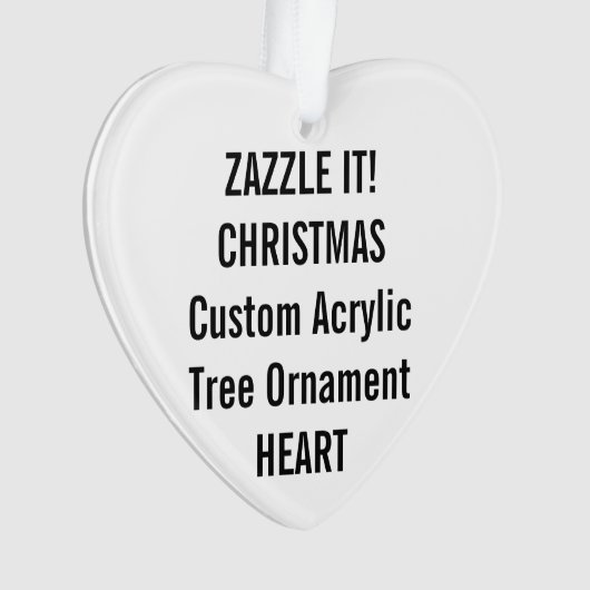 Kundenspezifischer Acryl-HERZ Ornament (Vorderseite)