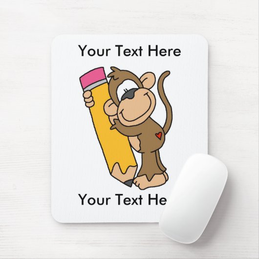 Kundenspezifischer Affe-Bleistift Mousepad - (Mit Mouse)