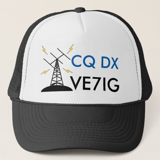 Kundenspezifischer Amateurfunk-Rufzeichen-Hut für Truckerkappe (Vorderseite)