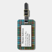 Kundenspezifischer Andersontartan-karierter Gepäckanhänger (Vorderseite vertikal)