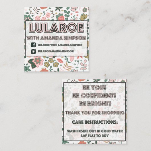 Kundenspezifischer Auftrag für Amanda Simpson Quadratische Visitenkarte (Vorne/Hinten)