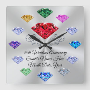 Kundenspezifischer Auftrag Ihre Birthstone Uhr, Quadratische Wanduhr