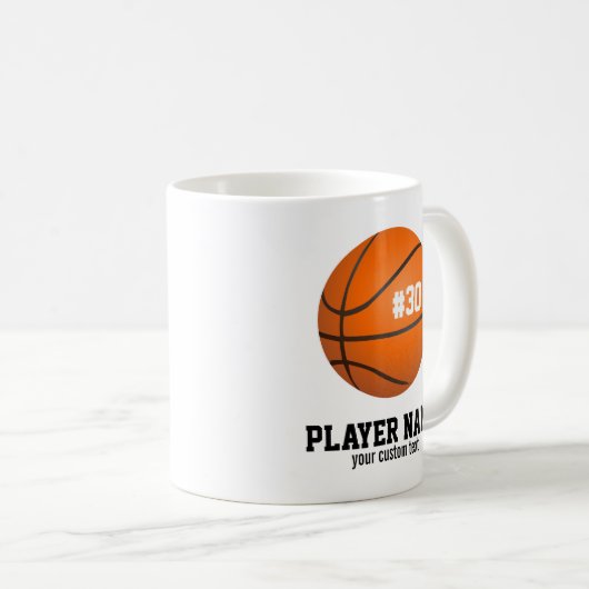 Kundenspezifischer Basketball-Spieler u. Team Kaffeetasse (VorderseiteRechts)