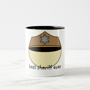 Kundenspezifischer bester Sheriff überhaupt Zweifarbige Tasse