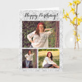 Kundenspezifischer Bild-Damast-Geburtstag der Karte (Gelbe Blume)