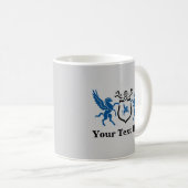 Kundenspezifischer blauer Pegasus Kaffeetasse (VorderseiteRechts)
