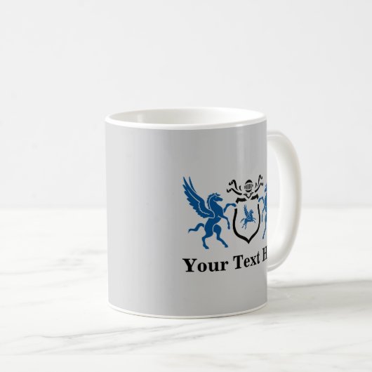 Kundenspezifischer blauer Pegasus Kaffeetasse (VorderseiteRechts)