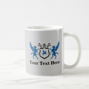 Kundenspezifischer blauer Pegasus Kaffeetasse
