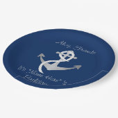 Kundenspezifischer blauer u. silberner pappteller (Schrägansicht)