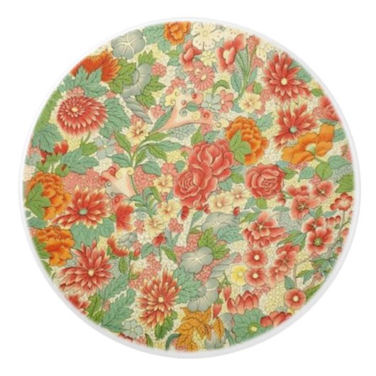 Kundenspezifischer BlumenKeramiktürknauf Keramikknauf (Vorderseite)