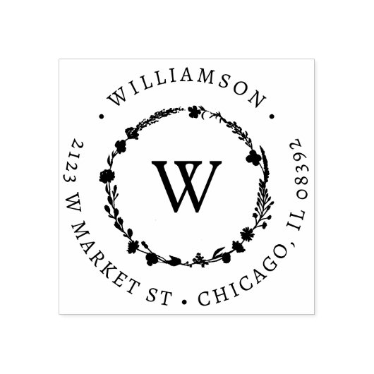 Kundenspezifischer Blumenstrauß Runder Name & Rück Gummistempel (Prägung)