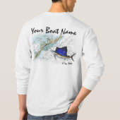 Kundenspezifischer Boots-Name mit Diagramm und T-Shirt (Rückseite)