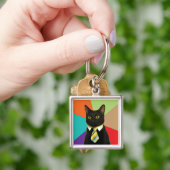 Kundenspezifischer Business Cat Schlüsselanhänger (Hand)