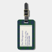 Kundenspezifischer Clan-Montgomerytartan-karierter Gepäckanhänger (Vorderseite vertikal)