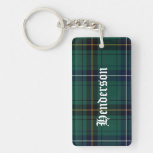Kundenspezifischer ClanHendersontartan-karierte Schlüsselanhänger
