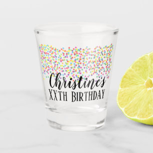 Kundenspezifischer Confetti Schnapsglas