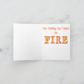 Kundenspezifischer Cool Flaming-Fußballtrainer Dan Dankeskarte (Innenseite)