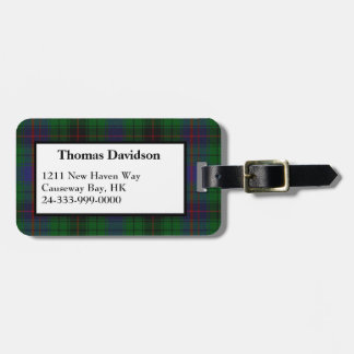 Kundenspezifischer Davidsontartan-karierter Gepäckanhänger