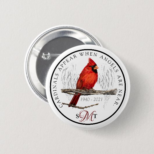 Kundenspezifischer Erinnerungsinitialen-Kardinal Button (Vorne & Hinten)